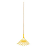 Escoba d mtal curva 20 dints mango d madra 48" prtul..